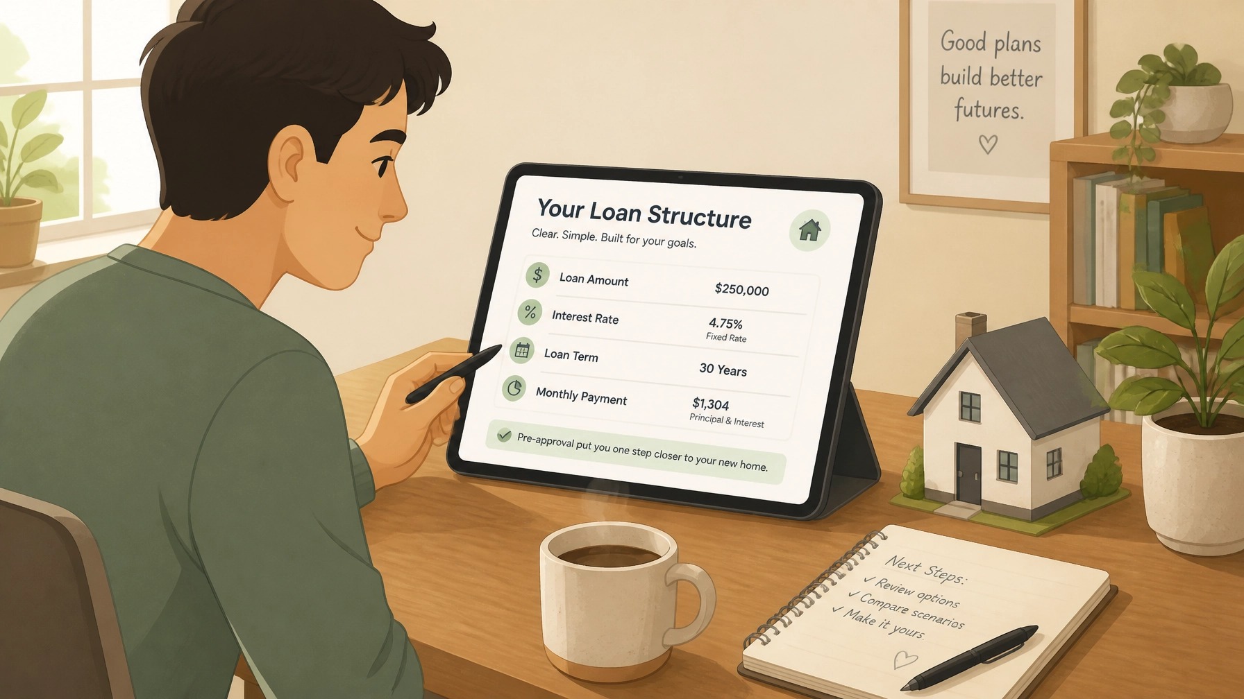 Borrower reviewing a loan structure