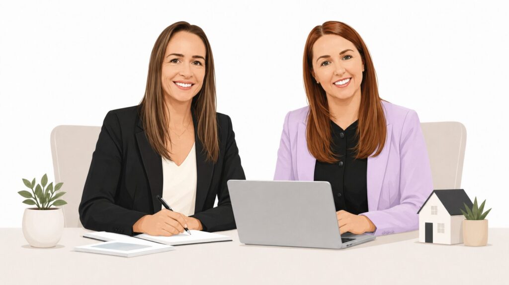 MTM brokers (Somone & Tristina) illustration